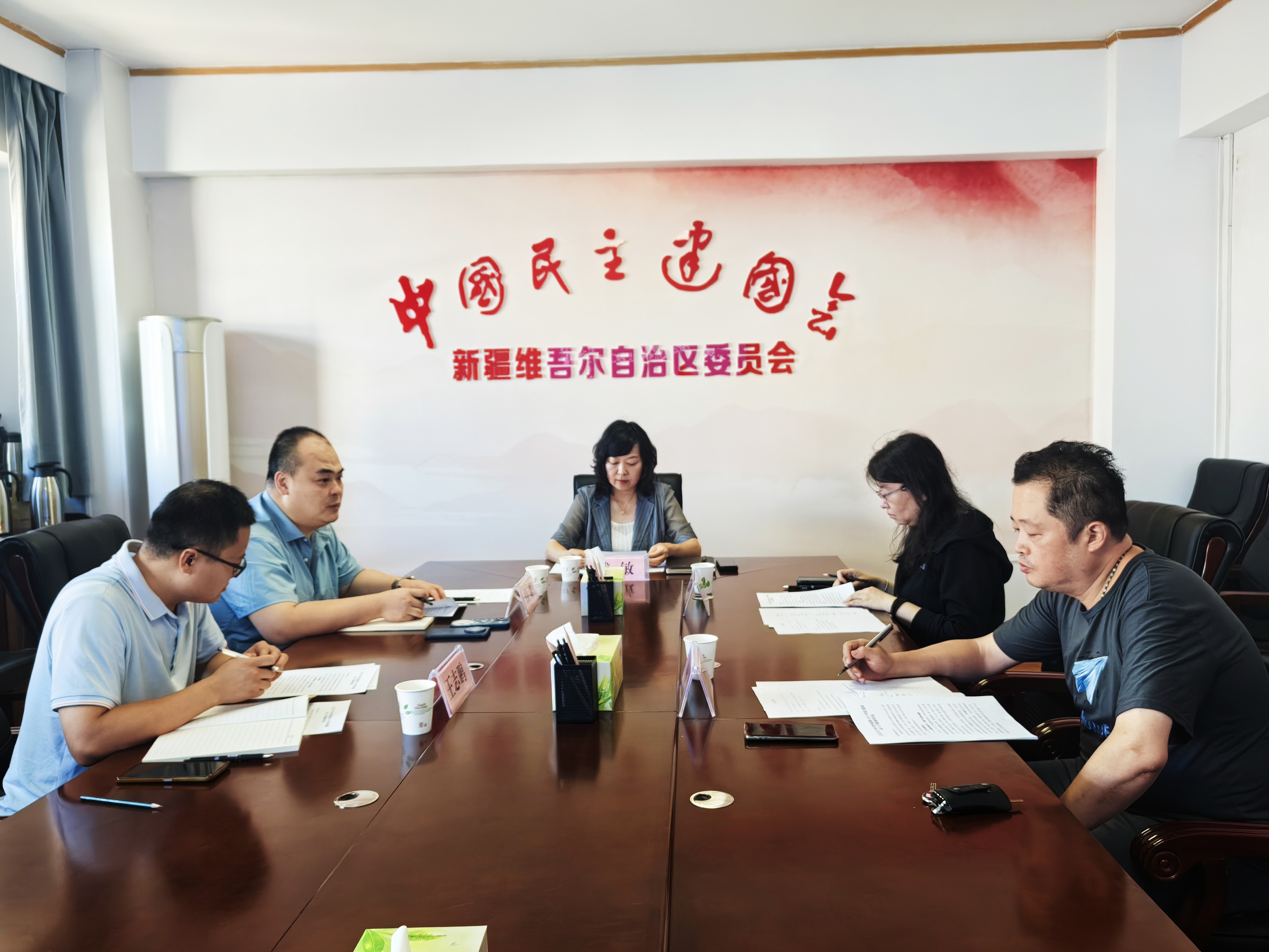 8月26日，民建新疆区委会专职副主委兼秘书长戴敏主持召开重点提案办理座谈会。